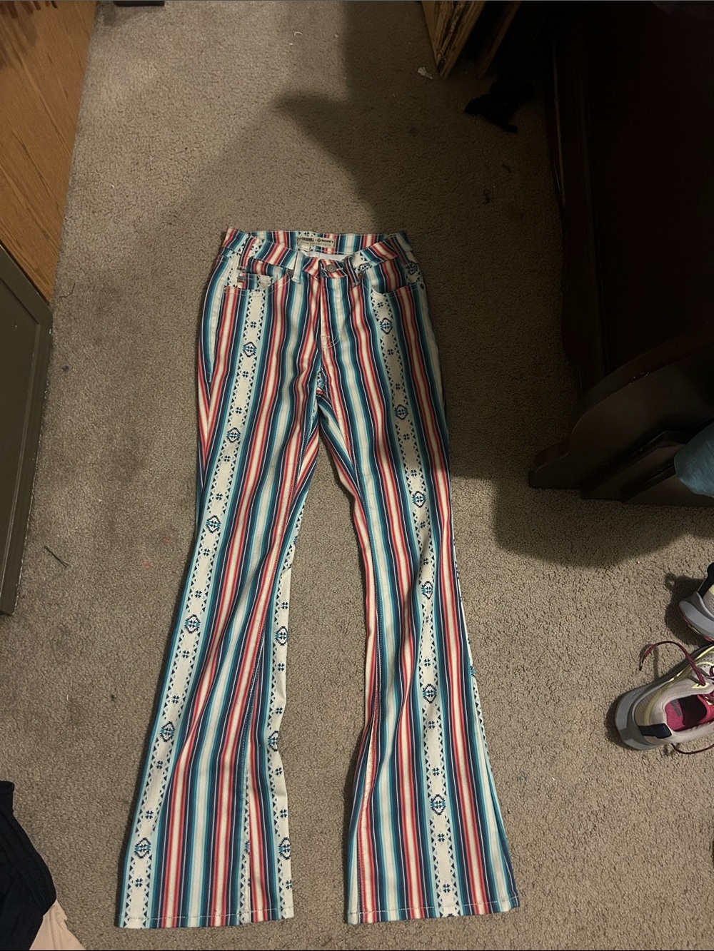 Striped Multicolor Flare Jeans - Women